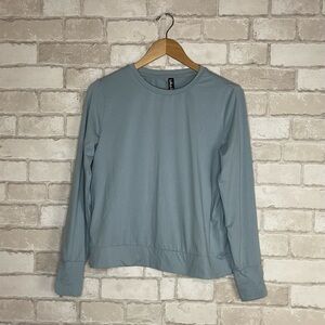 Lukka Lux Blue Long Sleeve Crewneck Top Size S